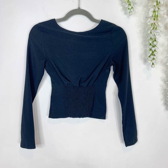 NWT ABERCROMBIE & FITCH y2k long sleeve triangle cutout top 90s - Picture 2 of 9